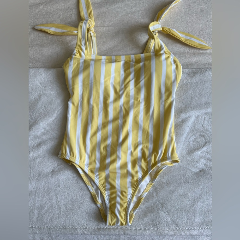 Target Yellow and White Striped One-Piece Swimsuit